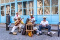 Havana, Cuba - March 11th 2018 - A group of musicians playing at the streets of Havana, Cuba.