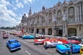 Colorful classic cars in front of the Capitolio in Havana that i Royalty Free Stock Photo