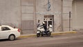 Havana, Cuba - May 02, 2019: policeman on police bike in the cuban street