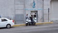 Havana, Cuba - May 02, 2019: policeman on police bike in the cuban street