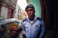 HAVANA, CUBA - MAY 10 2010- Portrait of cuban police man. Editorial Portrait in La Havana Cuba