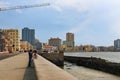 HAVANA, CUBA - MAY 15, 2012: View of the buildings along the Malecon Royalty Free Stock Photo