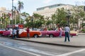 HAVANA, CUBA - OCTOBER 20, 2017: Cetral Park in Havana, Cuba. Old Vehicle in Background.