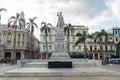 HAVANA, CUBA - OCTOBER 23, 2017: Cetral Park in Havana with Statue of Jose Marti and Jose Vivalta