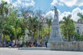 HAVANA, CUBA - OCTOBER 20, 2017: Cetral Park in Havana with Statue of Jose Marti and Jose Vivalta