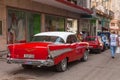 Classic, old style American car in Havana Royalty Free Stock Photo