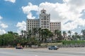 HAVANA, CUBA - OCTOBER 23, 2017: Havana Cabaret Parisien Building in Background. Cuba.