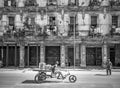 HAVANA, CUBA - OCTOBER 29- Man selling bread and food on a bicycle looks for customers Oct 29, 2015 in Havana, Cuba