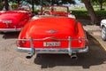 Old style, classic American red car in Havana Royalty Free Stock Photo