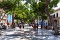 Pedestrian zone on the main street Paseo de Marti with school children on the way to school in Royalty Free Stock Photo