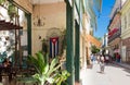 View of the pedestrian zone with tourists in the old town from Havana City iCuba - Serie Cuba Reportage