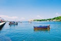 HAVANA, CUBA - SEPT 16, 2016: Havana bay entrance with fishing b