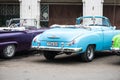 Havana, Cuba - September 22, 2015: Classic american car parked o Royalty Free Stock Photo