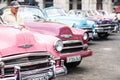 Havana, Cuba - September 22, 2015: Classic american car parked o Royalty Free Stock Photo