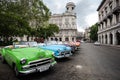 Havana, Cuba - September 22, 2015: Classic american car parked o Royalty Free Stock Photo