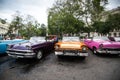 Havana, Cuba - September 22, 2015: Classic american car parked o Royalty Free Stock Photo