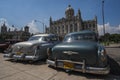 HAVANA/CUBA 4TH JULY 2006 - Old American cars in the streets of Royalty Free Stock Photo