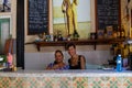Havana / Cuba - 04.15.2015: Two waitresses working at a local coffee shop, Cuba