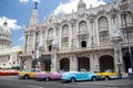 Havana, Cuba. View of vintage cars and old building near The Capitolio Royalty Free Stock Photo