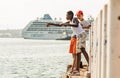 Boys fishing, Havana Bay