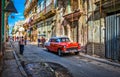 Havana-The Red Chevrolet Royalty Free Stock Photo