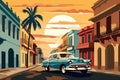 Havana\'s Timeless Rhythm: Vintage Hues Meet Colonial Streets