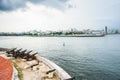 Havana skyline across bay from tourist destination histroric Morro Castle Royalty Free Stock Photo