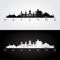 Havana skyline and landmarks silhouette.