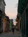 Havana Street life by evening Royalty Free Stock Photo