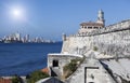 Havana. View through a bay from Morro`s fortress