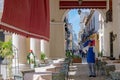 Havana, view from CafÃÂ© to small street and Capitolio in Havana, Cuba