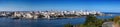 Havana. View of the old city through a bay from Morro's fortress. Panorama in a sunny day