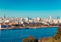 Havana. View of the old city through a bay from Morro's fortress