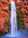 Havasupai Falls, pools, blue water, geological formation rock walls