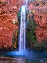 Havasupai Falls, pools, blue water, geological formation rock walls Royalty Free Stock Photo