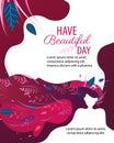 Have Beautiful Day Poster or Card with Woman.