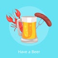 Have Beer Vector Illustration of Glass Alcohol Royalty Free Stock Photo