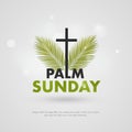Creative vector of palm sunday with cross