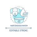 Have enough water turquoise concept icon