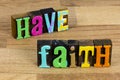 Have faith hope love yourself accept believe lord god jesus Royalty Free Stock Photo