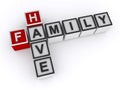 Have family word block on white Royalty Free Stock Photo