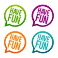 Have fun round Buttons on white background Royalty Free Stock Photo