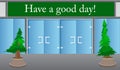 Have a good day! text with front door background.