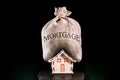 Have Heavy Home Loan. Bag with money for mortgage. Mortgage pressure on house