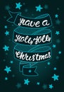 Have a holly jolly christmas Lettering. Christmas hand calligraphy card Royalty Free Stock Photo