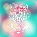 Have a holly jolly Christmas. Hand lettering greeting card with Christmas tree shape. Vintage typography design. Royalty Free Stock Photo