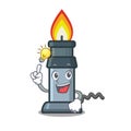 Have an idea bunsen burner above wooden cartoon table