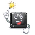 Have an idea button f4 on the mascot computer Royalty Free Stock Photo