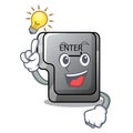 Have an idea enter button installed on computer cartoon Royalty Free Stock Photo