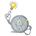 Have an idea Ethereum coin character cartoon